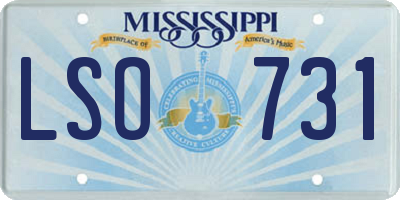 MS license plate LSO731