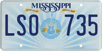 MS license plate LSO735