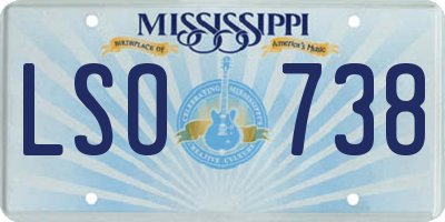 MS license plate LSO738