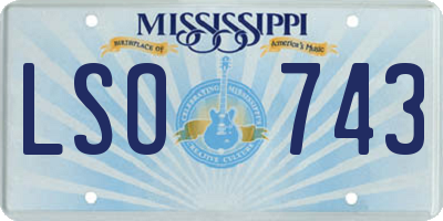 MS license plate LSO743