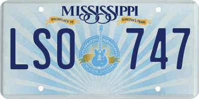 MS license plate LSO747