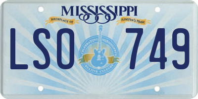 MS license plate LSO749