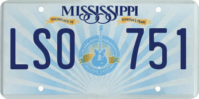 MS license plate LSO751