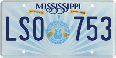 MS license plate LSO753