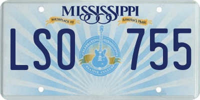 MS license plate LSO755