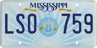 MS license plate LSO759