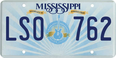 MS license plate LSO762