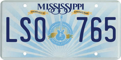 MS license plate LSO765