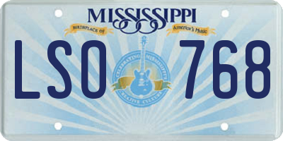 MS license plate LSO768