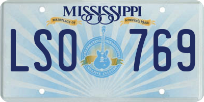 MS license plate LSO769