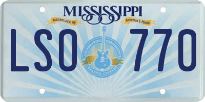 MS license plate LSO770