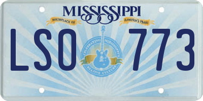 MS license plate LSO773