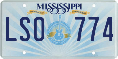 MS license plate LSO774