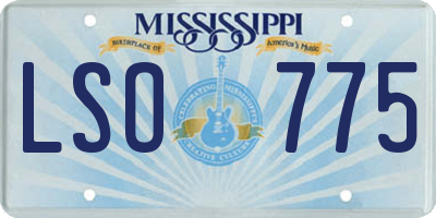 MS license plate LSO775