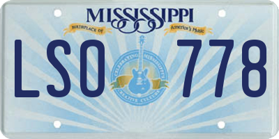 MS license plate LSO778