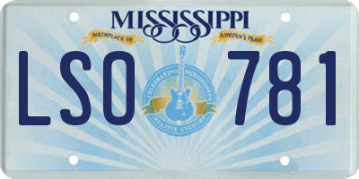 MS license plate LSO781