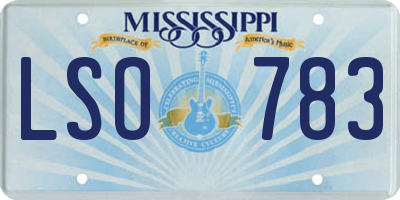 MS license plate LSO783