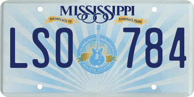 MS license plate LSO784