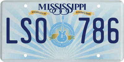 MS license plate LSO786