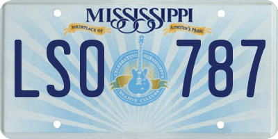 MS license plate LSO787