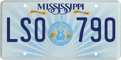 MS license plate LSO790