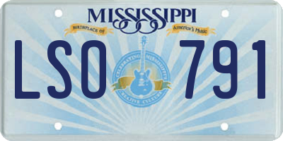 MS license plate LSO791
