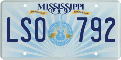 MS license plate LSO792