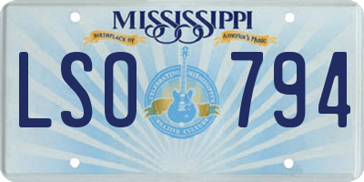 MS license plate LSO794