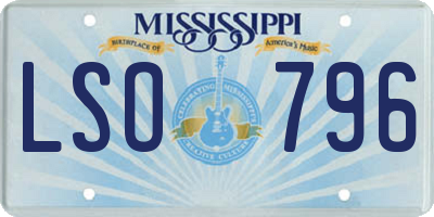 MS license plate LSO796