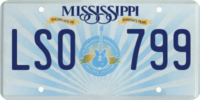 MS license plate LSO799
