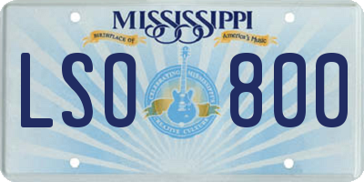 MS license plate LSO800