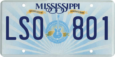 MS license plate LSO801