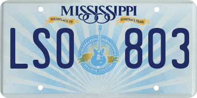 MS license plate LSO803