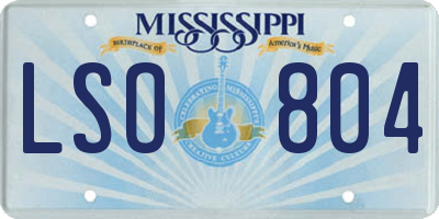 MS license plate LSO804