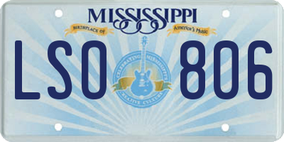 MS license plate LSO806