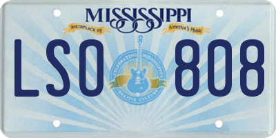 MS license plate LSO808