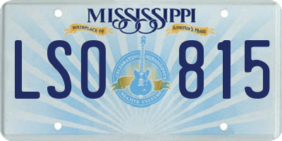 MS license plate LSO815