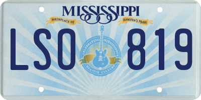 MS license plate LSO819