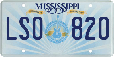 MS license plate LSO820