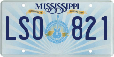 MS license plate LSO821