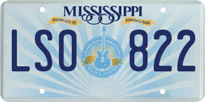 MS license plate LSO822