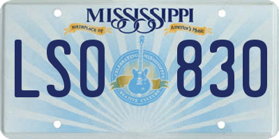 MS license plate LSO830