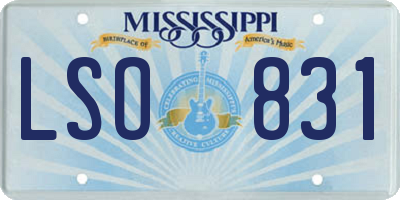 MS license plate LSO831