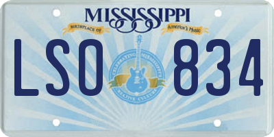 MS license plate LSO834