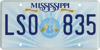 MS license plate LSO835