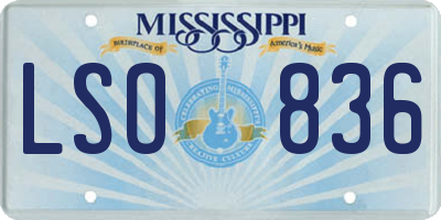 MS license plate LSO836