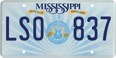 MS license plate LSO837
