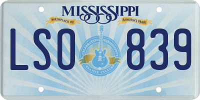 MS license plate LSO839