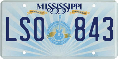MS license plate LSO843