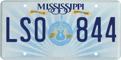 MS license plate LSO844